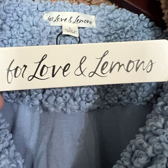 For Love & Lemons Sherpa Jacket Coat Size L - Picture 4 of 8